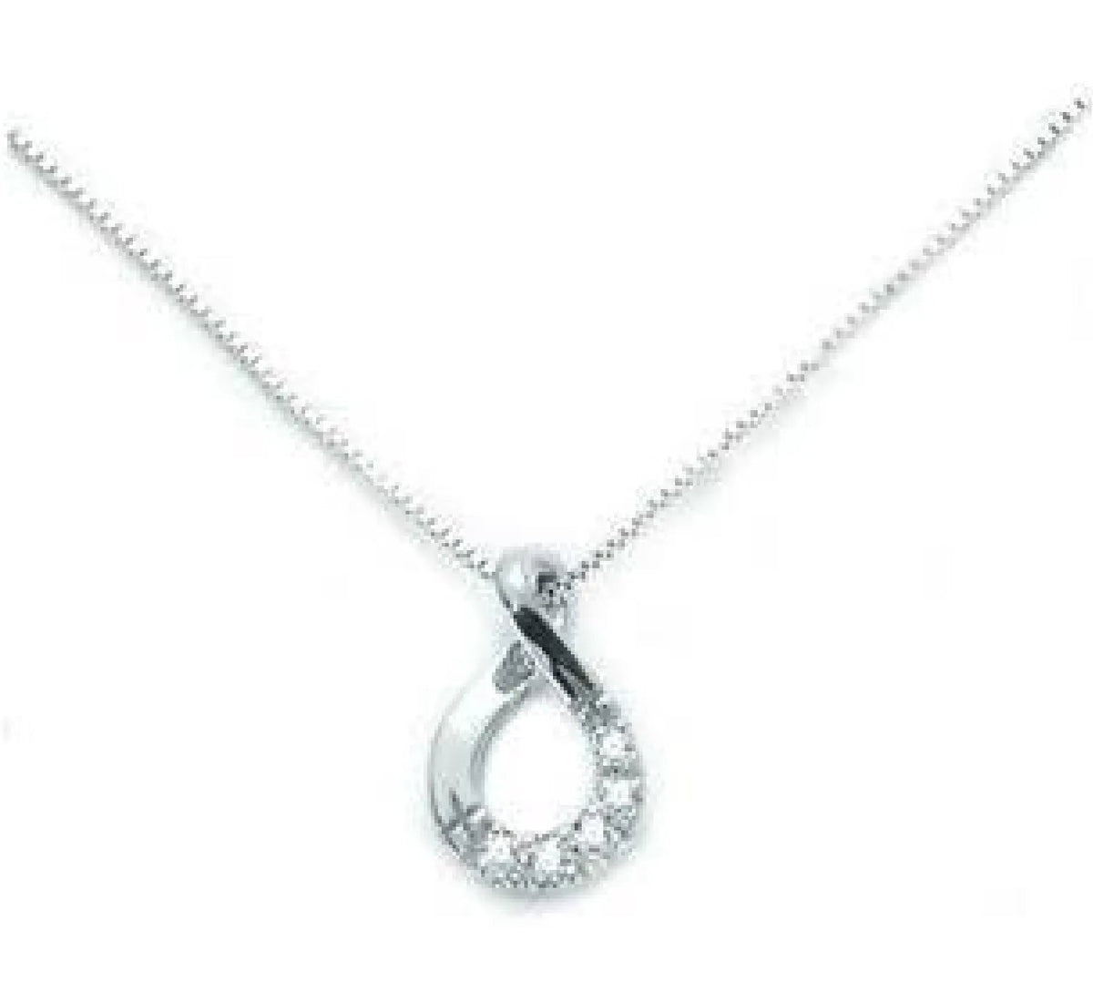 Miluna Halskette 18 Karat Weissgold mit 5 Diamanten