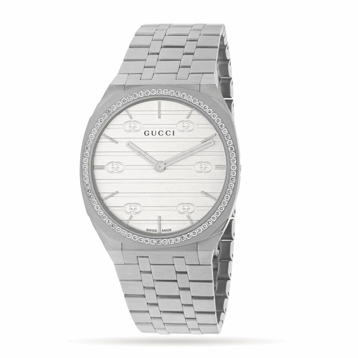 Gucci 25H Diamonds Damenuhr 34mm