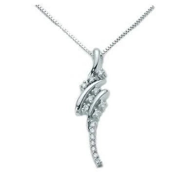 Miluna Halskette 18 Karat Weissgold mit Diamant-Anhänger