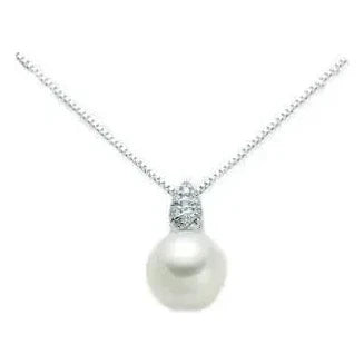 Miluna Halskette 18 Karat Weissgold mit Perle und Diamanten PCL2170