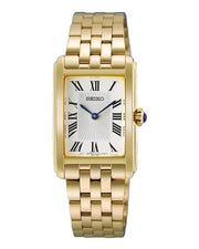 SEIKO HGG001P1 DAMENUHR RECHTECKIG EDELSTAHL GOLDTON