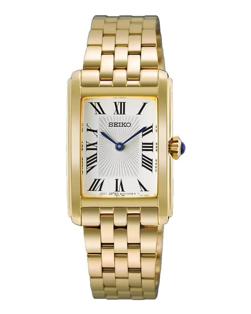 SEIKO HGG001P1 DAMENUHR RECHTECKIG EDELSTAHL GOLDTON