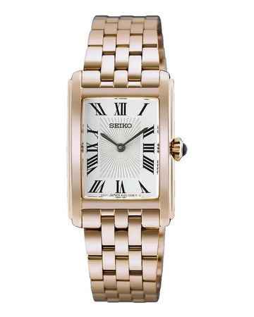 SEIKO HGG002P1 DAMENUHR RECHTECKIG EDELSTAHL ROSEGOLD