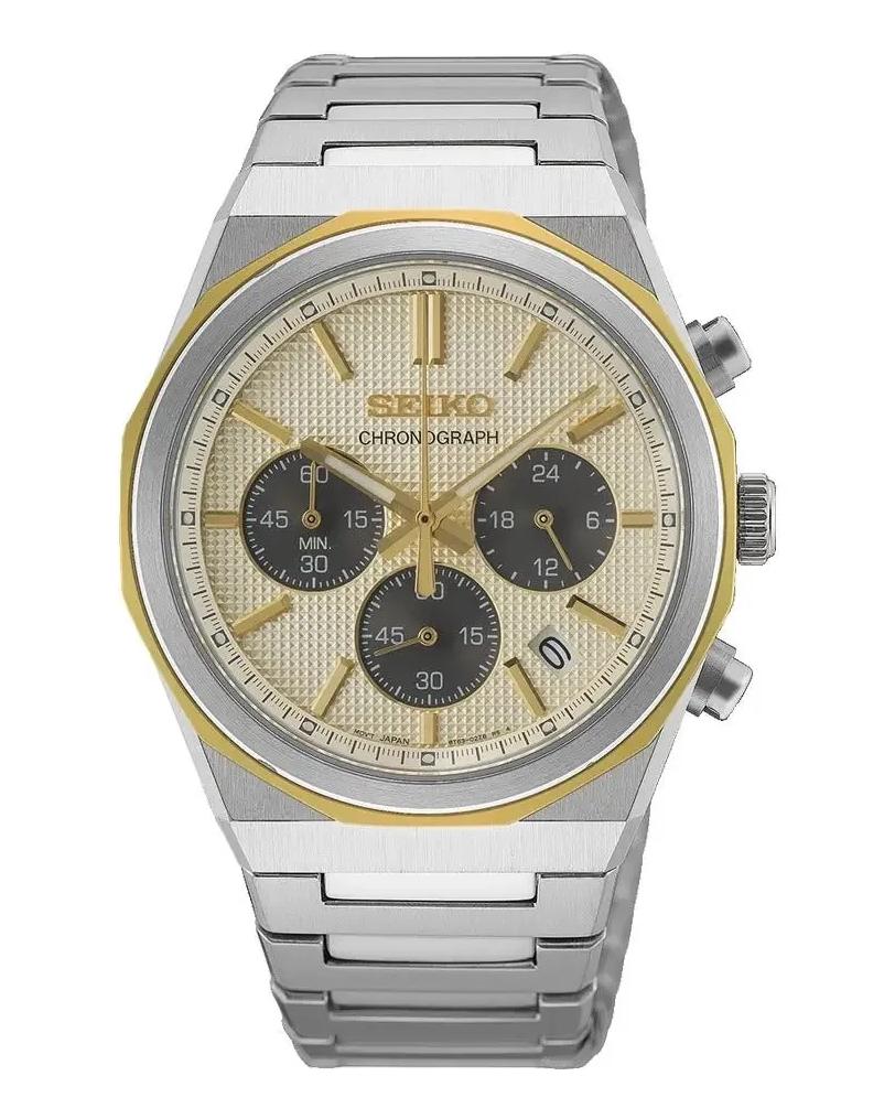 SEIKO HGK001P1 CHRONOGRAPH HERRENUHR EDELSTAHL CHAMPAGNER 40MM
