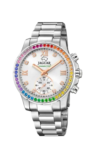 JAGUAR WATCHES Connected Lady Silbrig / Rainbow 37mm Mod. J980/4 J980_4