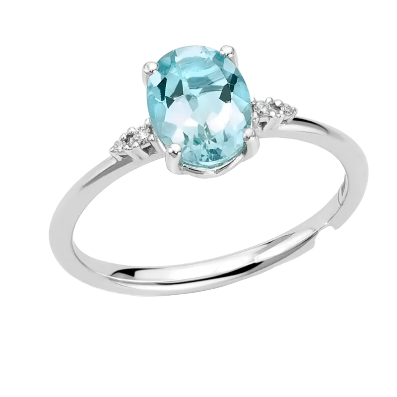 MILUNA Ring aus Weissgold mit Topas und Diamanten Mod. LID3745X