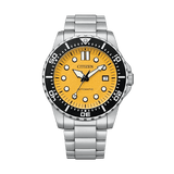 CITIZEN Mod. CLASSIC Automatic - YELLOW NJ0170-83Z Armbanduhr mit gelbem Ziffernblatt und Edelstahlarmband.