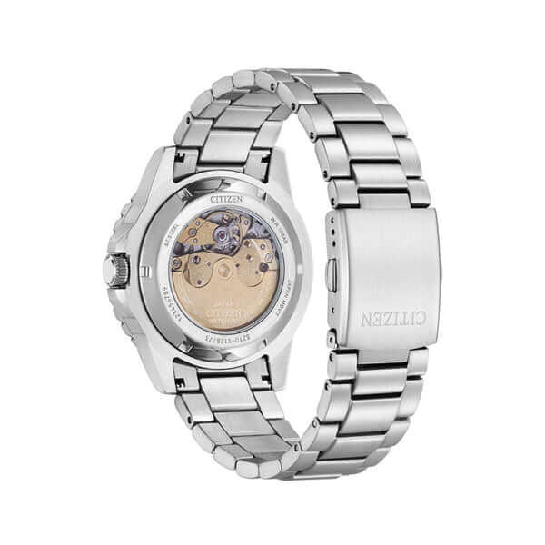 CITIZEN Mod. CLASSIC Automatic - YELLOW NJ0170-83Z Armbanduhr mit mechanischem Automatik-Uhrwerk und Edelstahlarmband.