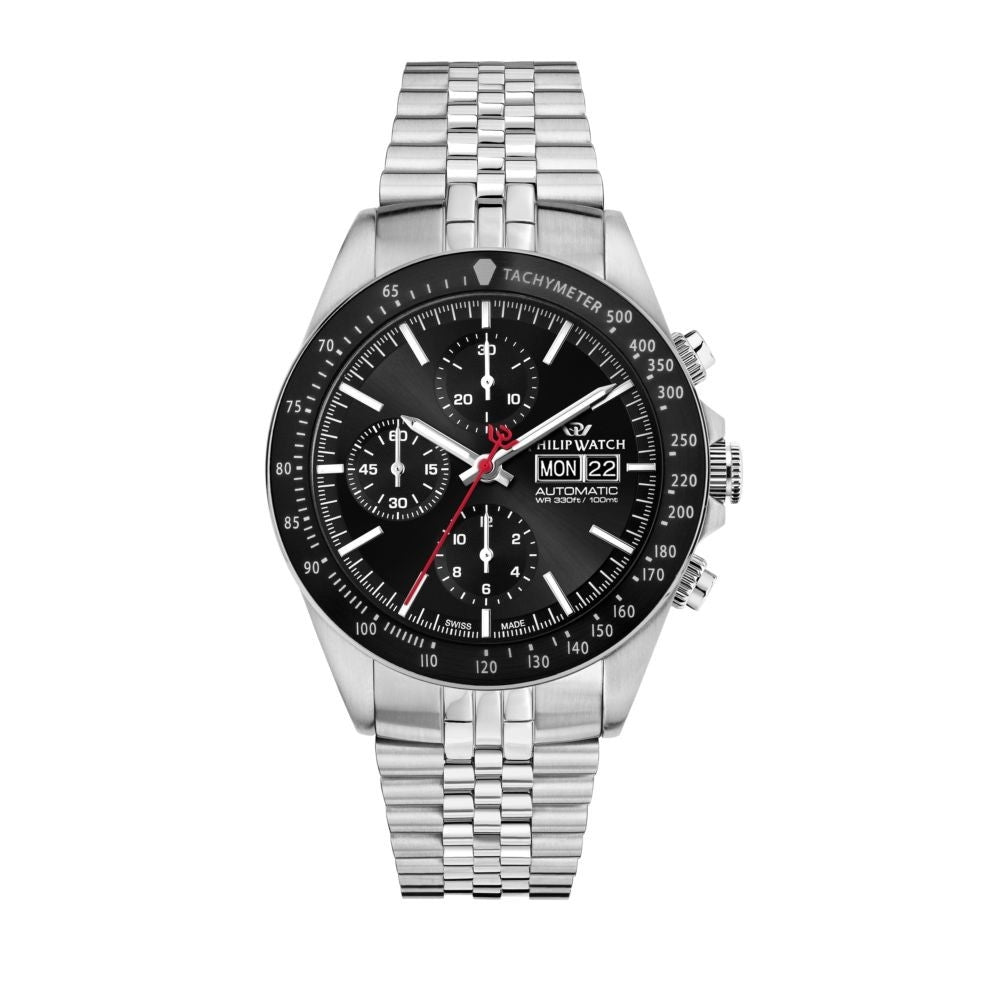 PHILIP WATCH R8243607028 CARIBE SPORT AUTOMATIK CHRONOGRAPH HERRENUHR EDELSTAHL SCHWARZ 42MM
