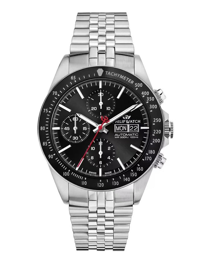 PHILIP WATCH R8243607028 CARIBE SPORT AUTOMATIK CHRONOGRAPH HERRENUHR EDELSTAHL SCHWARZ 42MM