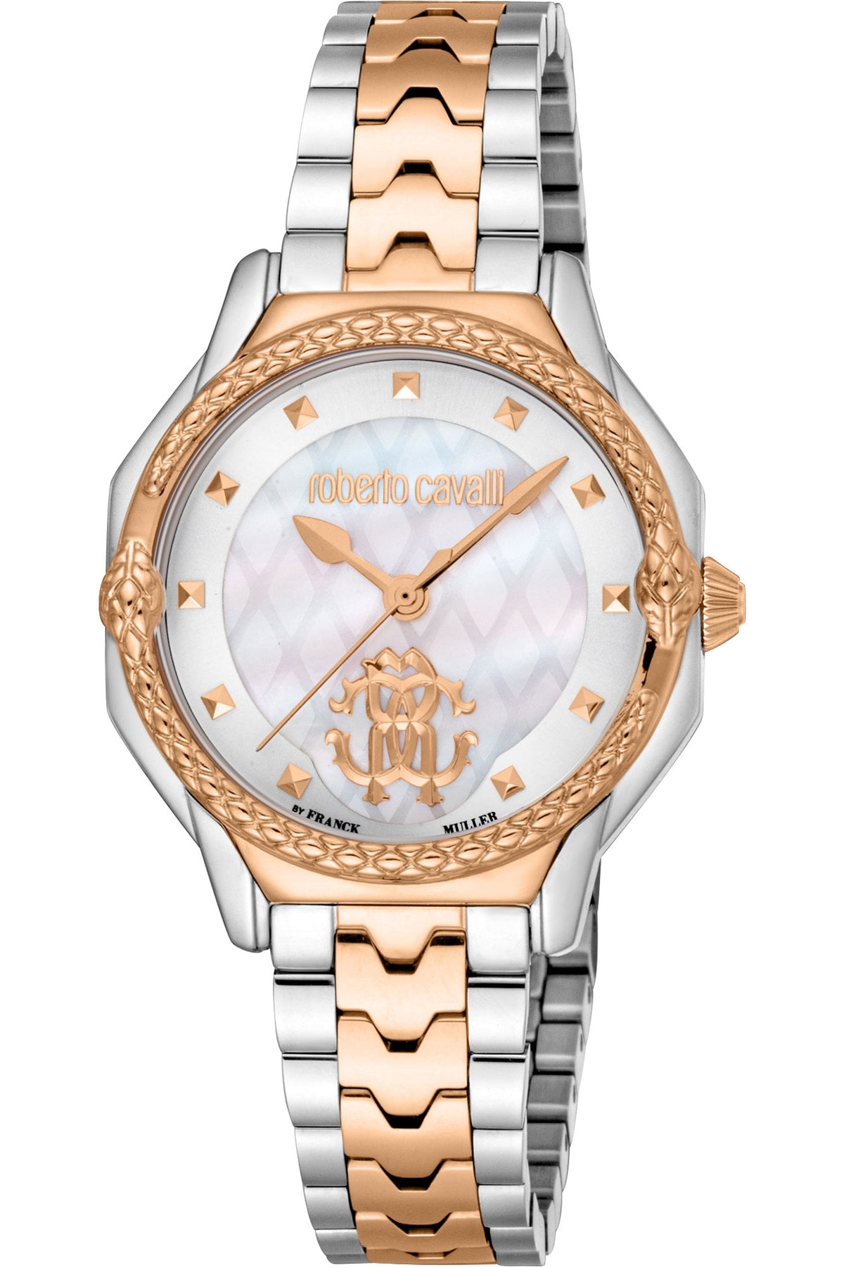 Roberto Cavalli by Franck Muller Quarzuhr Perlmutt Roségold