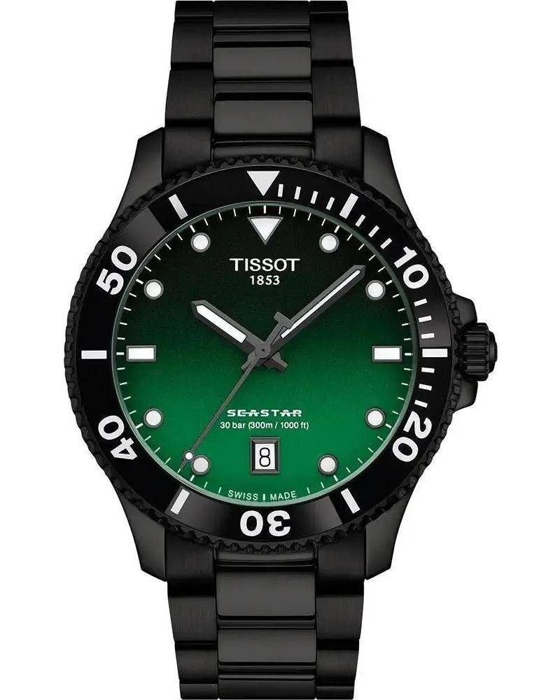 TISSOT SEASTAR 1000 T1204103309100 HERRENUHR QUARZ SCHWARZ GRUEN 40MM