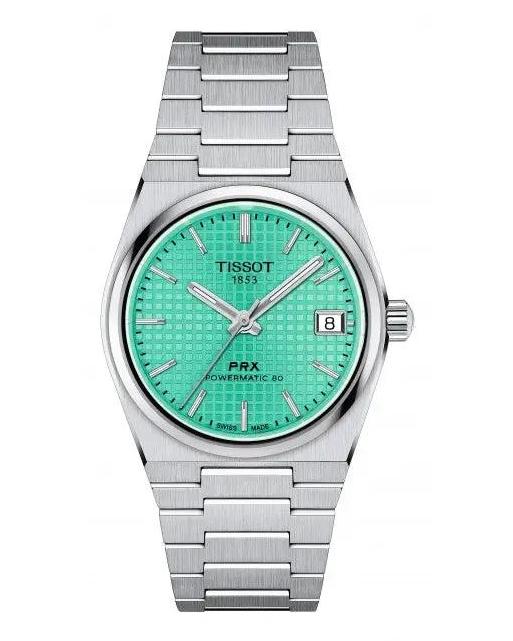 TISSOT PRX POWERMATIC 80 LADY T1372071109101 DAMENUHR AUTOMATIK GRUEN 35MM