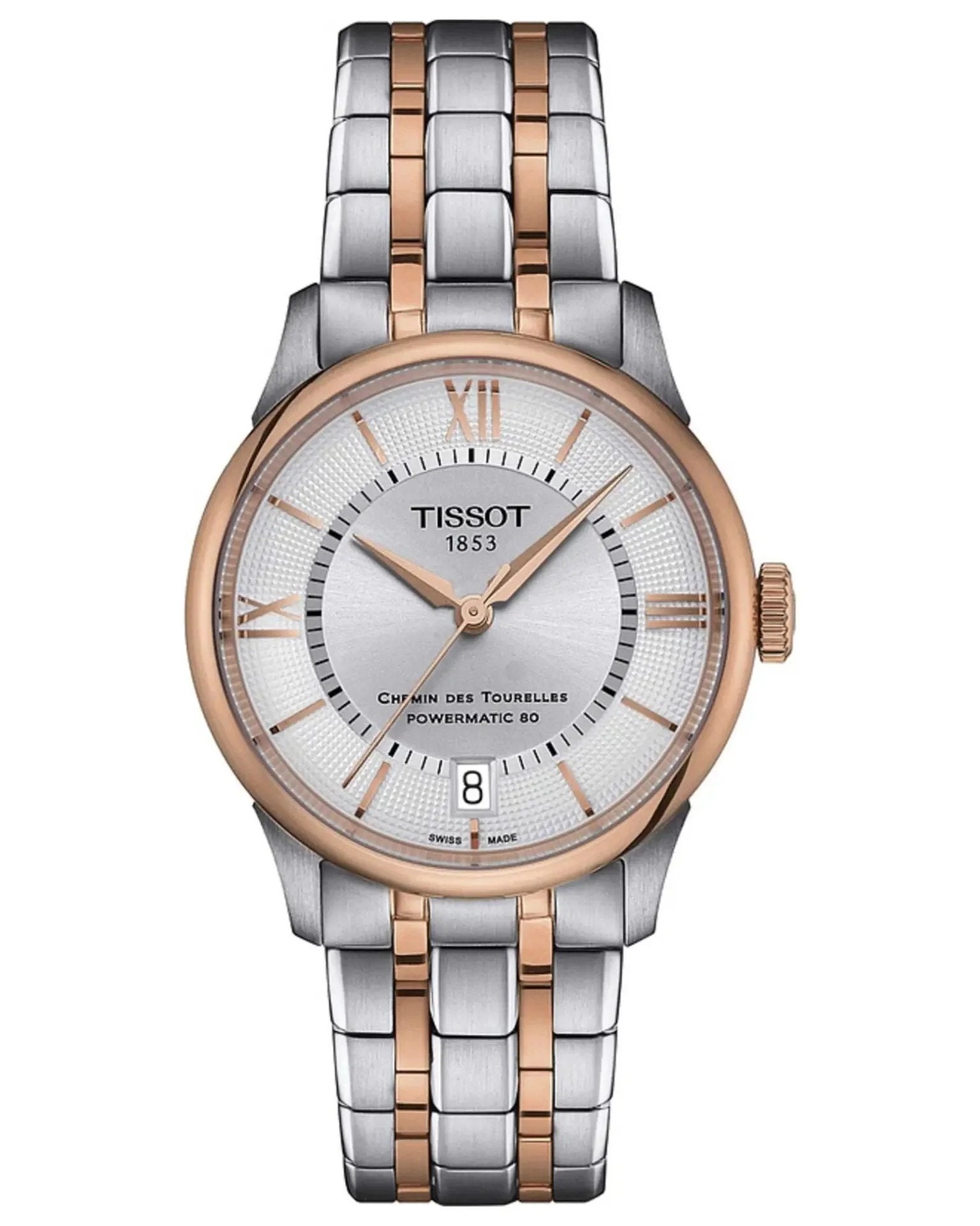 TISSOT CHEMIN DES TOURELLES T1392072203800 DAMENUHR AUTOMATIK SILBER ROSEGOLD 34MM