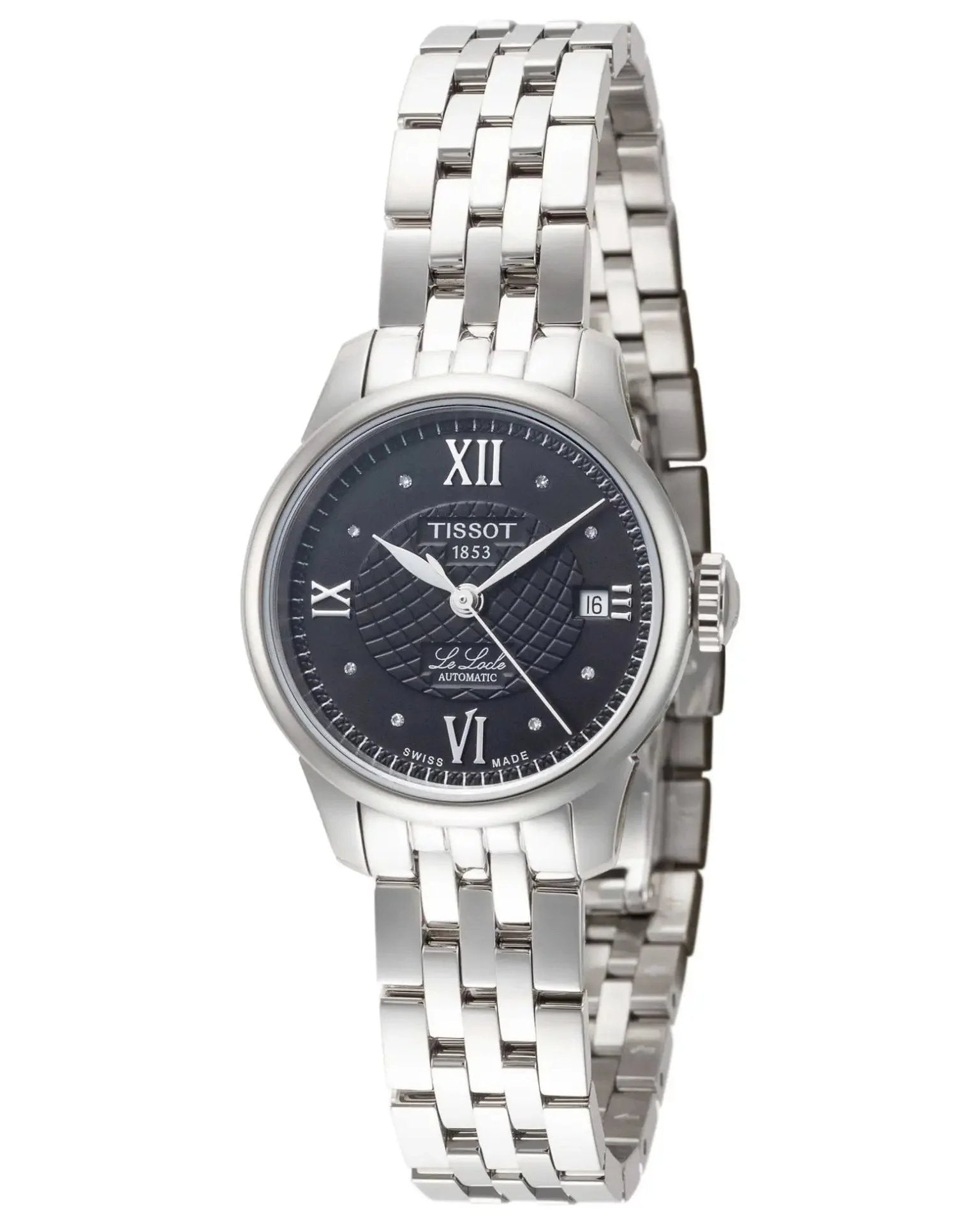 TISSOT LE LOCLE T41118356 DAMENUHR AUTOMATIK SCHWARZ DIAMANTEN 25MM