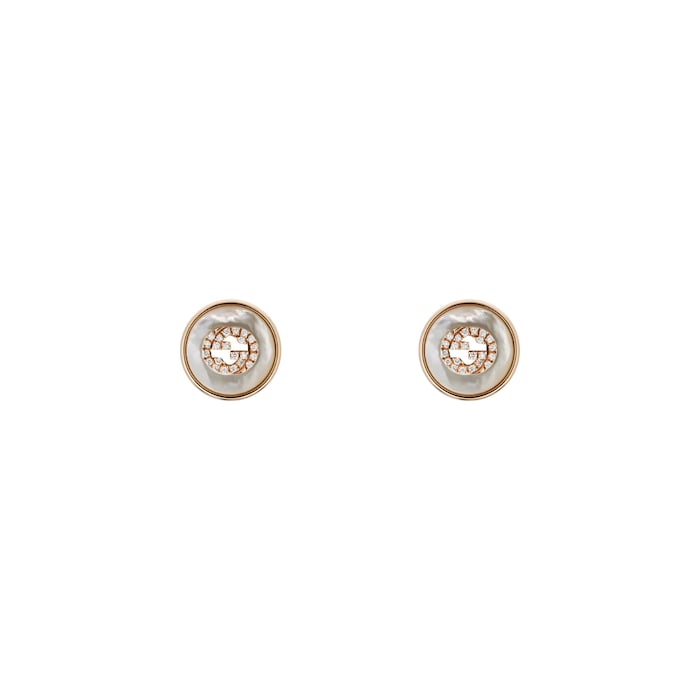 Gucci Interlocking G Perlmutt-Diamant-Ohrstecker