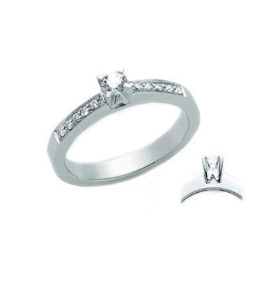 Miluna Solitär-Ring Pavé, Weissgold mit Diamant