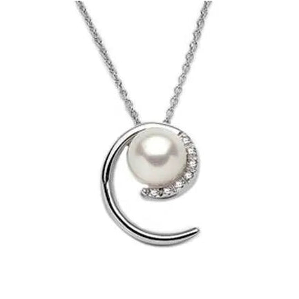Miluna Halskette Weissgold mit Perle und Diamanten