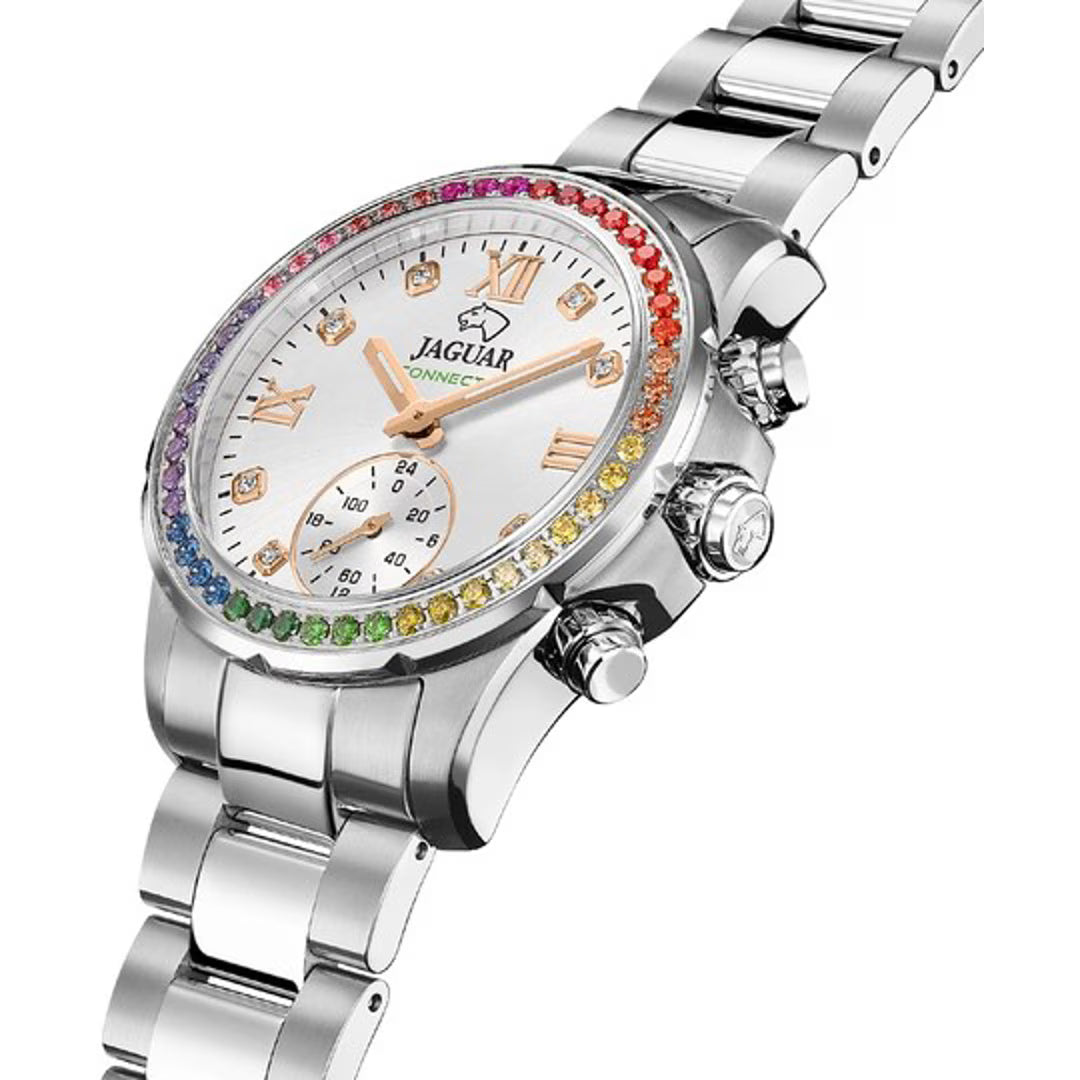 JAGUAR WATCHES Connected Lady Silbrig / Rainbow 37mm Mod. J980/4 J980_4