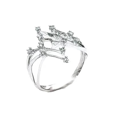 MILUNA LID1739 Damenring 18 Karat Weissgold mit 12 Diamanten – Produktbild 1