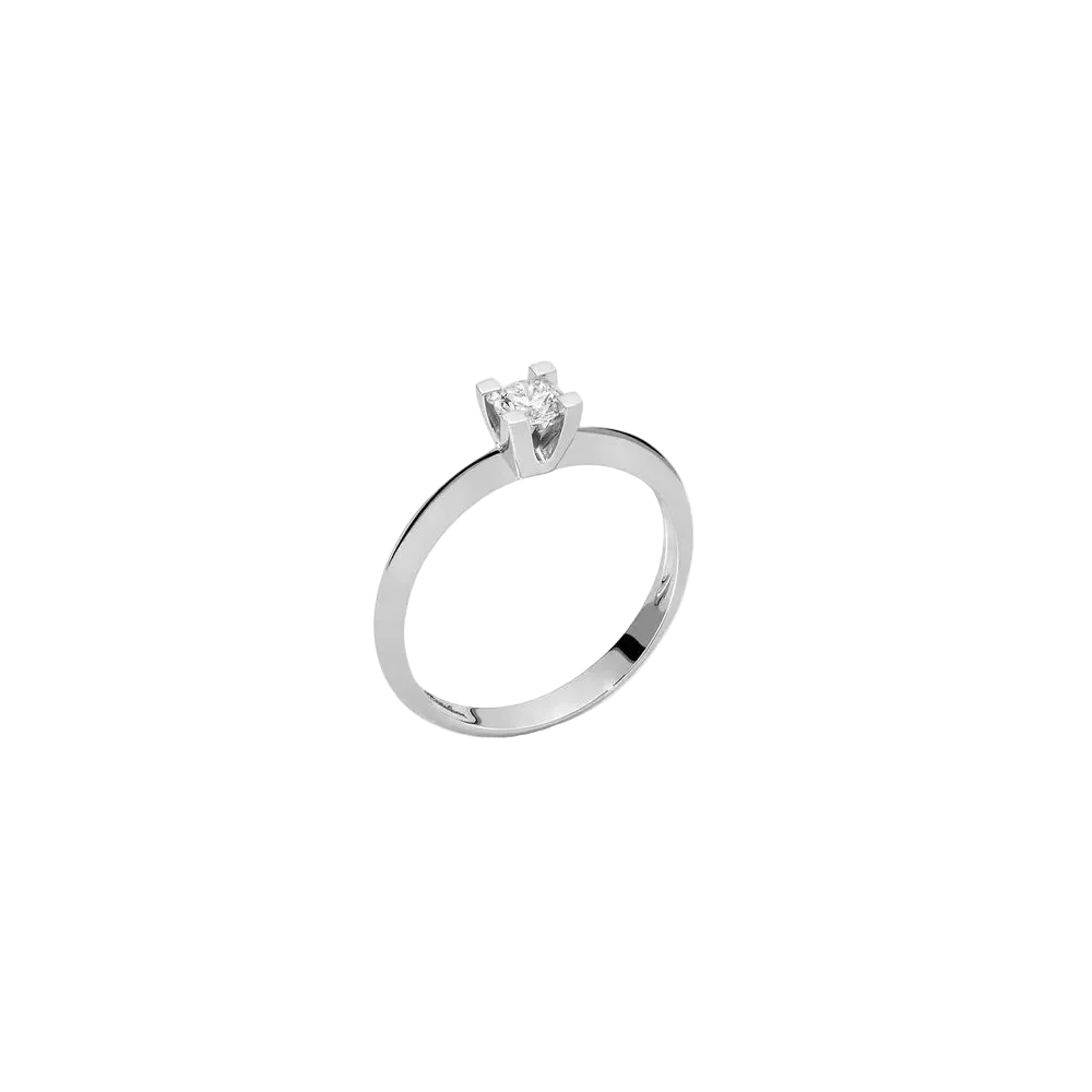 MILUNA Solitär-Damenring aus 18 Karat Weissgold mit Diamant, LID3265-020G7