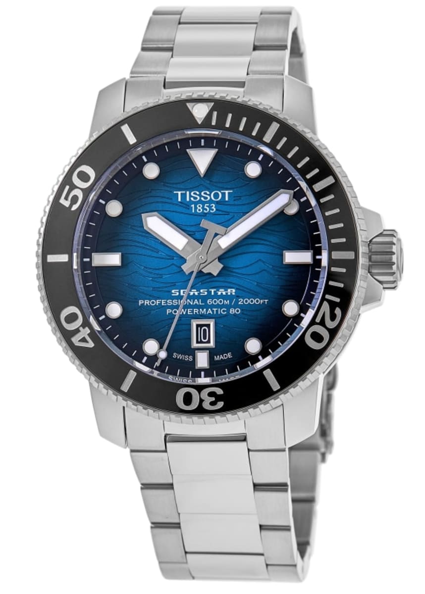 Tissot Seastar 2000 Professional Powermatic 80 Blau Gliederarmband mit Schnellwechsel-System